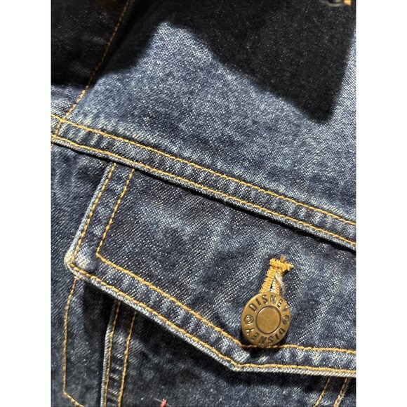 Disney Mickey & Minnie Together Forever Denim Jean Jacket Size XL Love Boho - Picture 8 of 14